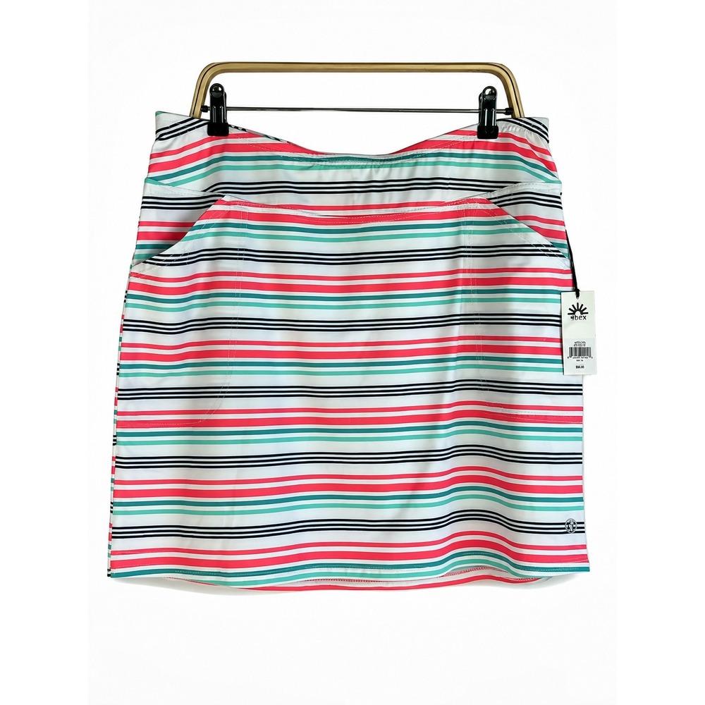Jofit Golf Skorts Mini Skirt Women XXL Coastal Green Striped Tennis Prep NWT